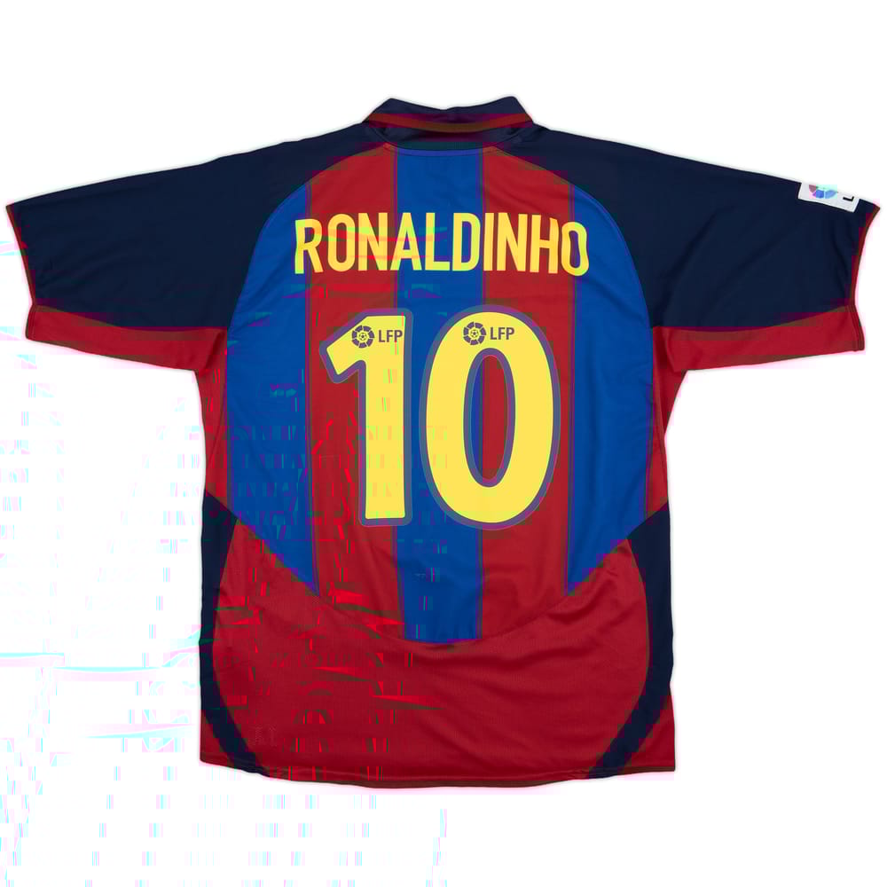 2003-04 Barcelona Home Shirt Ronaldinho #10 - 8/10 - (L)
