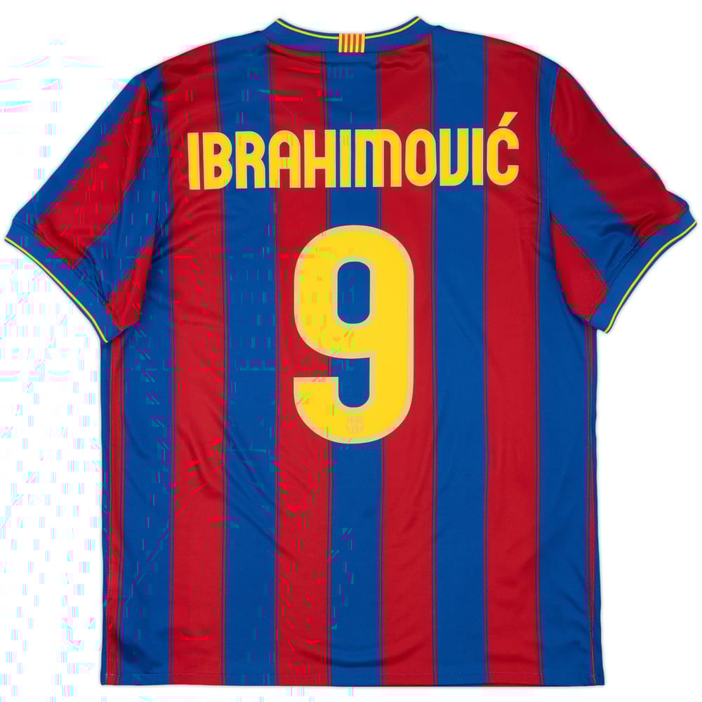 2009-10 Barcelona Home Shirt Ibrahimovic #9 - 7/10 - (L)