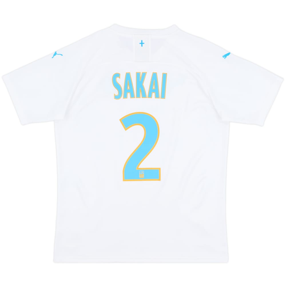 2019-20 Olympique Marseille Home Shirt Sakai #2 - 9/10 - (M)
