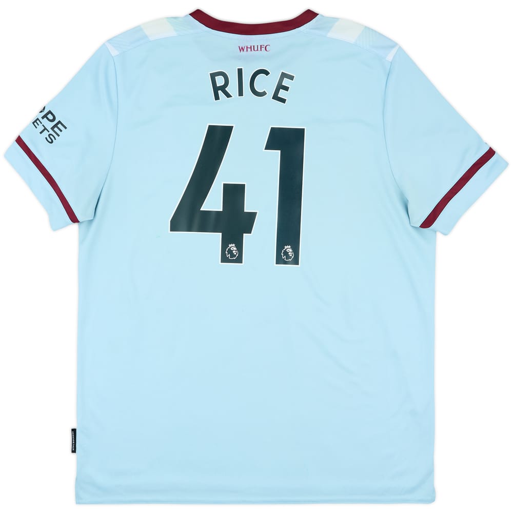 2021-22 West Ham Away Shirt Rice #41 - 7/10 - (XXL)