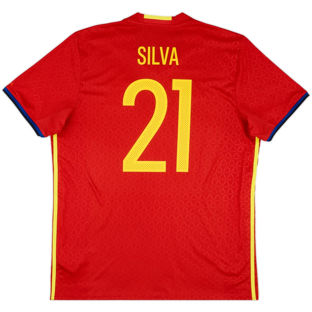 2016-17 Spain Home Shirt Silva #21 - 8/10 - (XL)