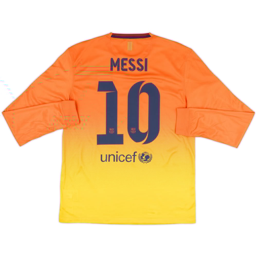 2012-13 Barcelona Away L/S Shirt Messi #10 (M)