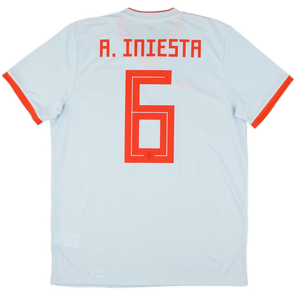 2018-19 Spain Away Shirt A.Iniesta #6 - 9/10 - (L)