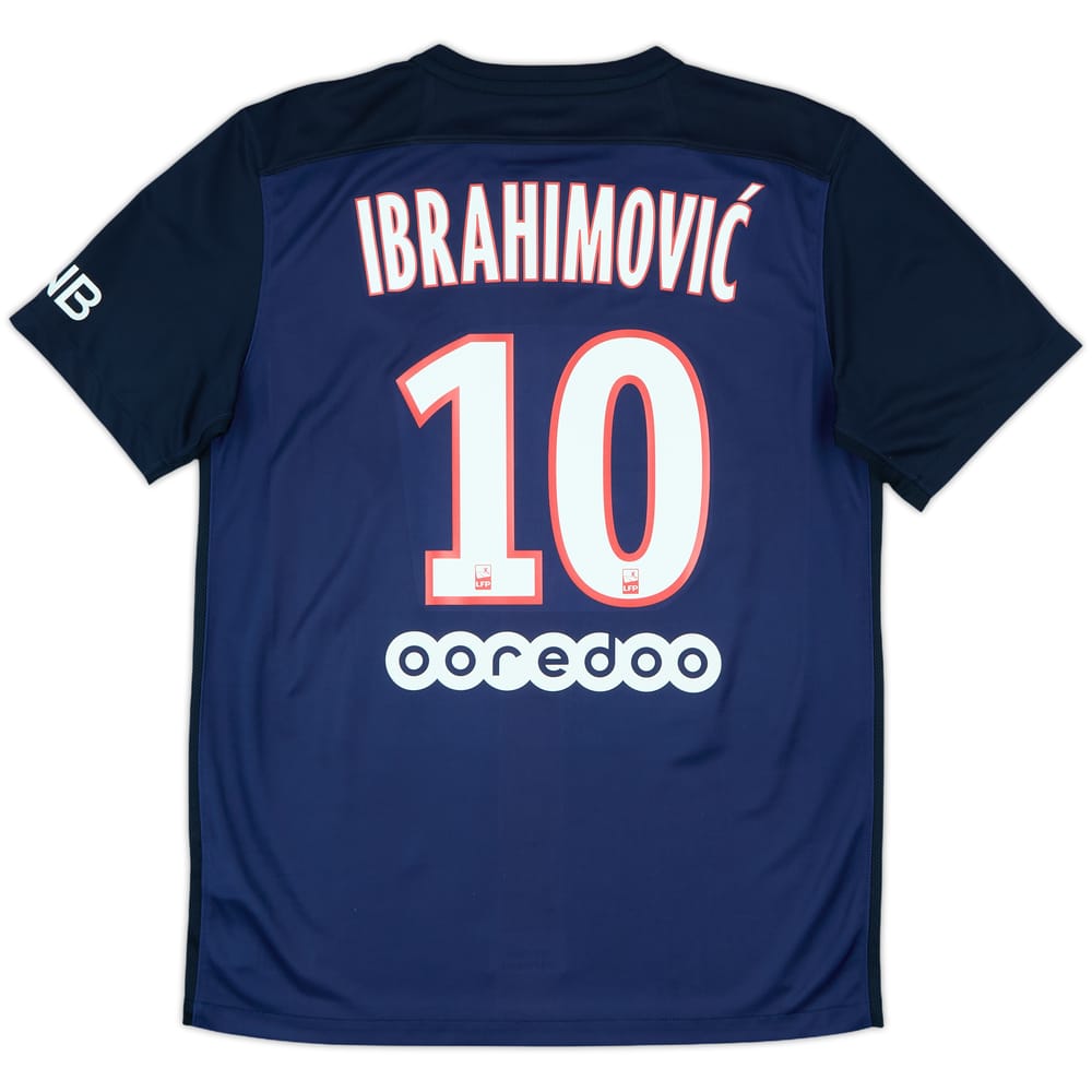 2015-16 Paris Saint-Germain Home Shirt Ibrahimovic #10 - 9/10 - (M)