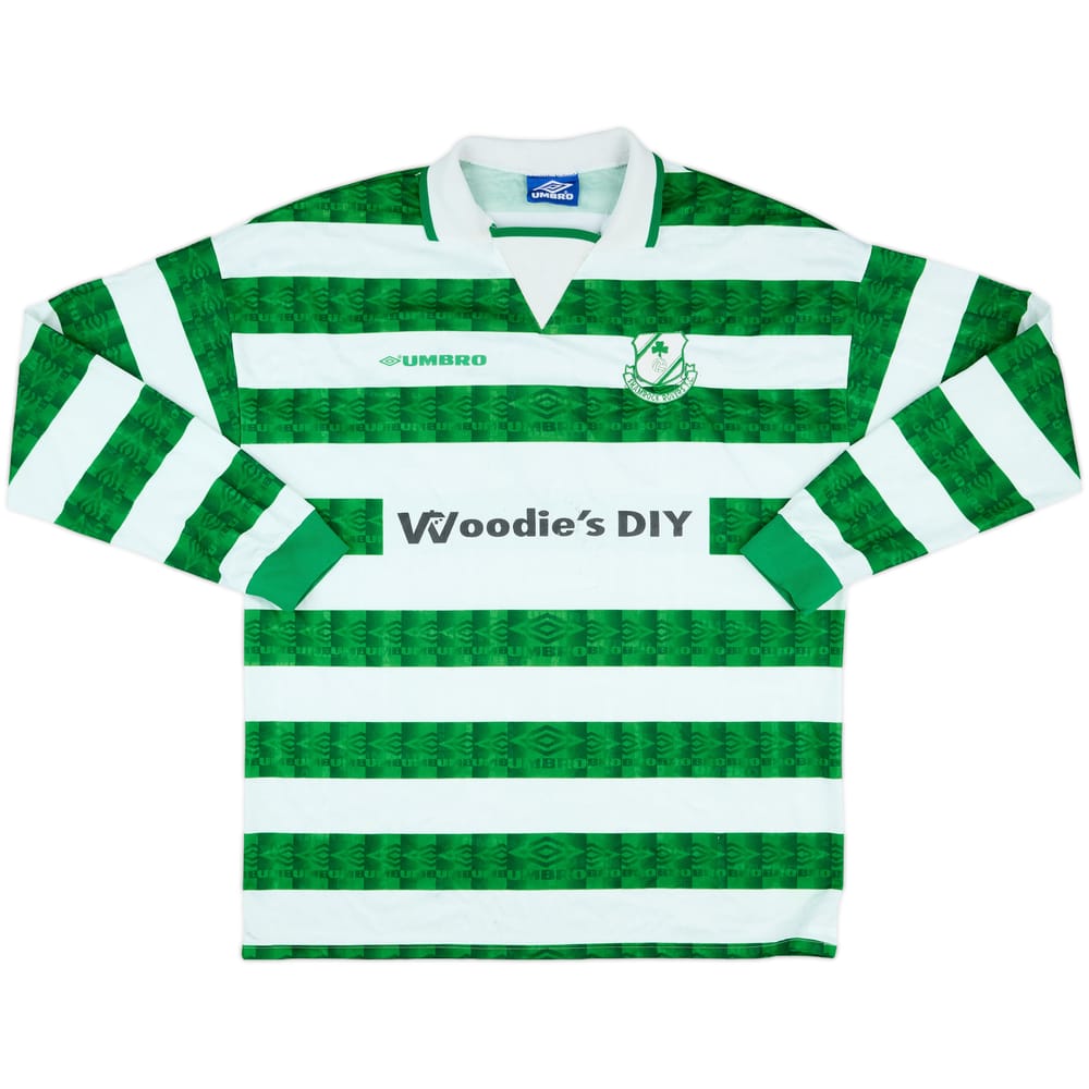 1998-99 Shamrock Rovers Match Issue Home L/S Shirt #12