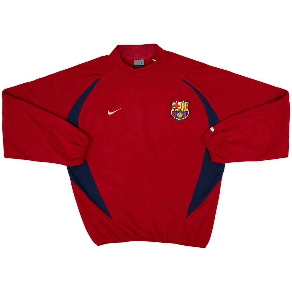 2002-03 Barcelona Nike 1/4 Zip Fleece Sweat Top - 9/10 - (M)