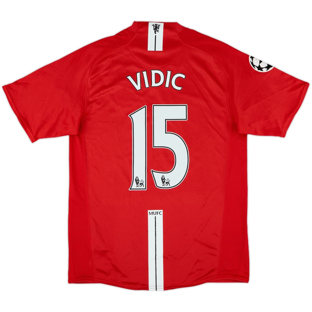 2007-09 Manchester United Home Shirt Vidic #15 (S)