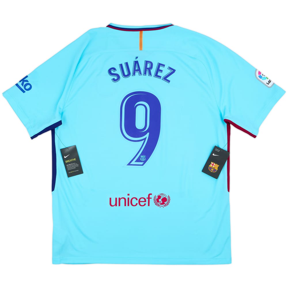 2017-18 Barcelona Away Shirt Suarez #9 (XL)