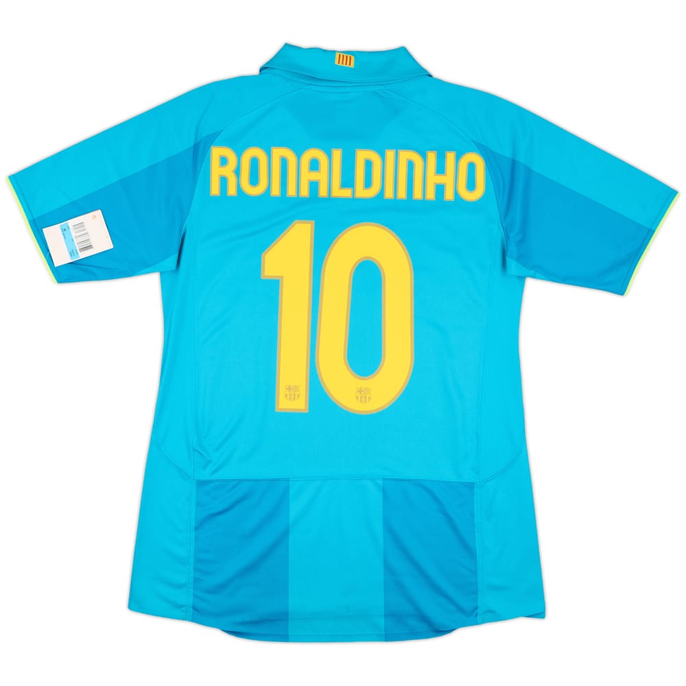 2007-09 Barcelona Player Issue Away Shirt Ronaldinho #10 (M)