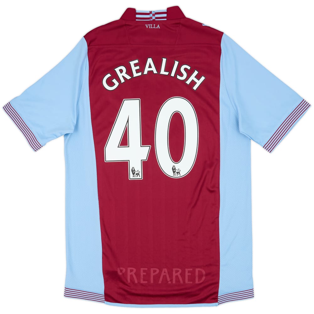 2013-14 Aston Villa Home Shirt Grealish #40 (L)