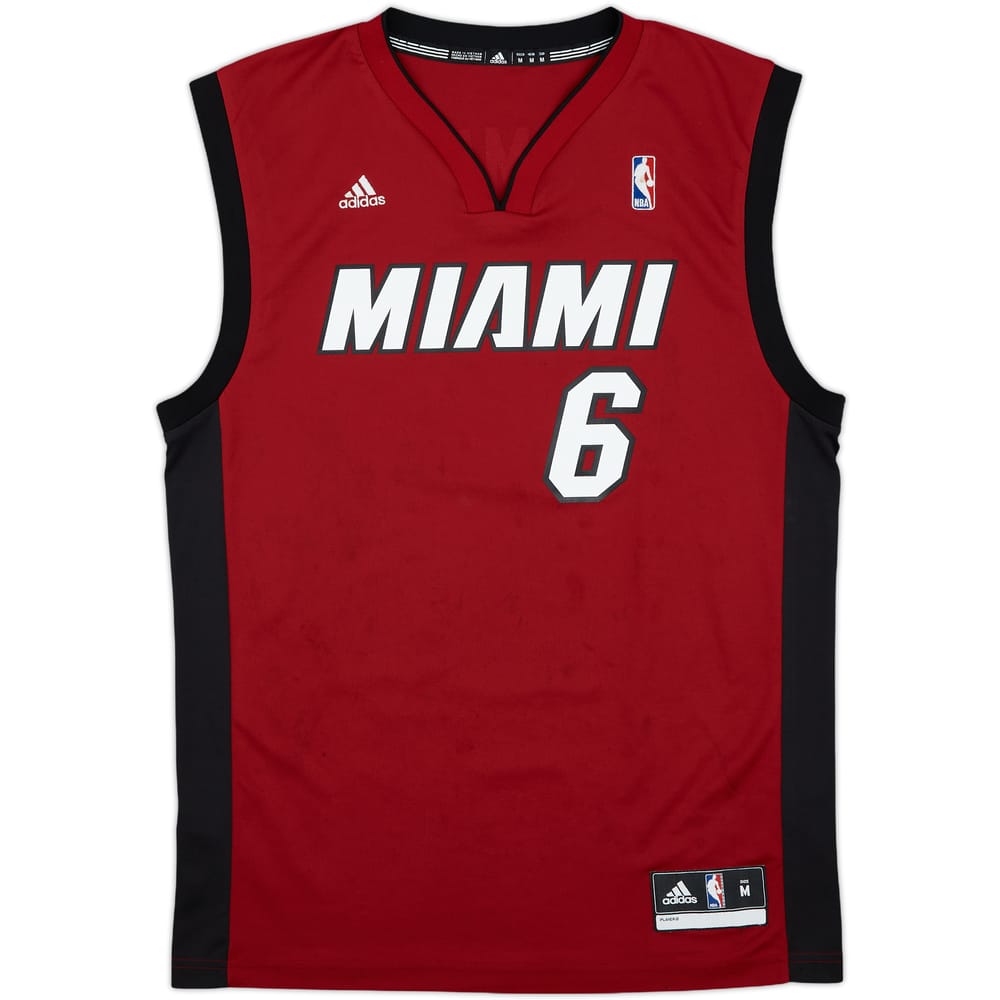 2010-14 Miami Heat James #6 adidas Alternate Jersey - 4/10 - (M)