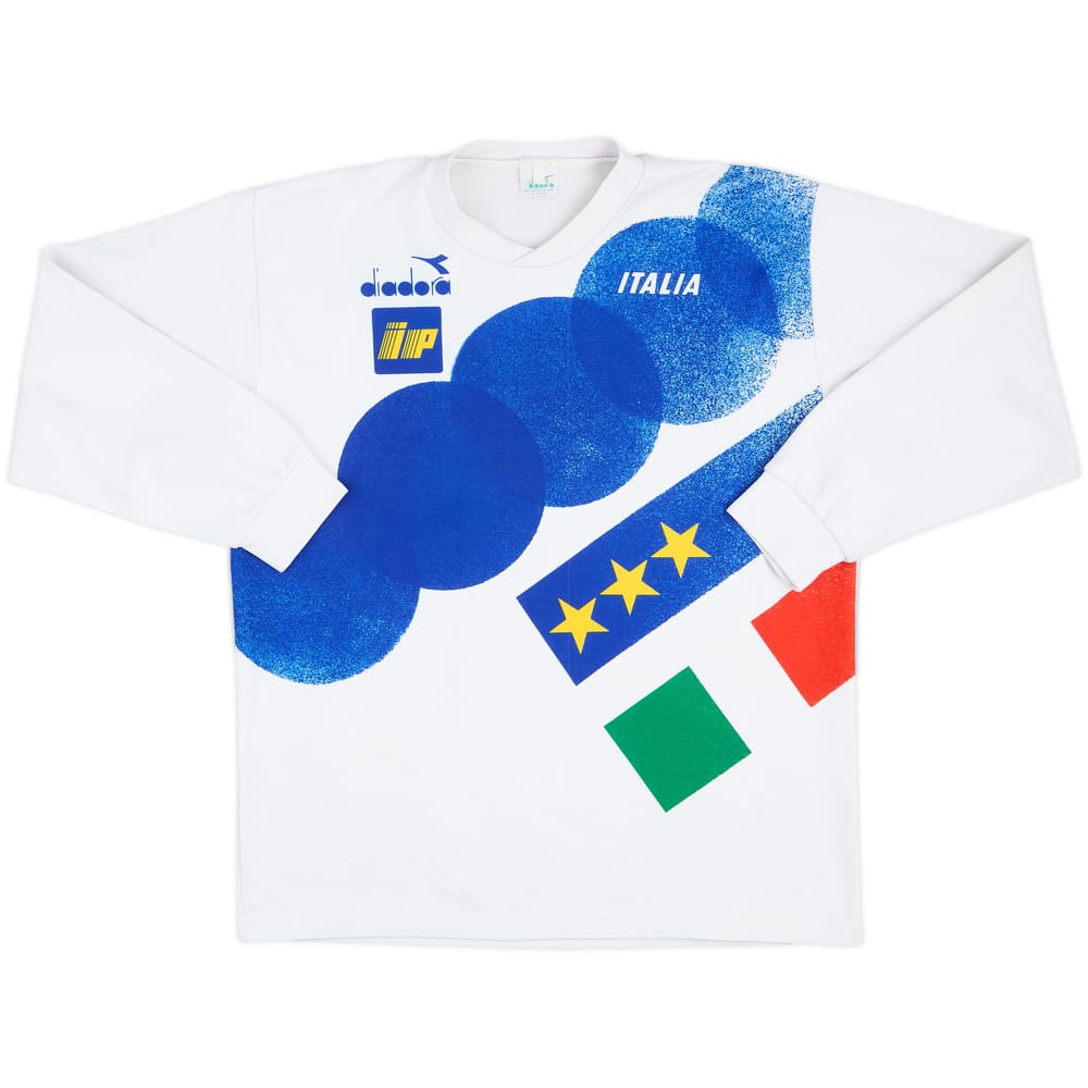 Camiseta Diadora de entrenamiento de manga larga de Italia 1990-92 - 5/10 - (L)