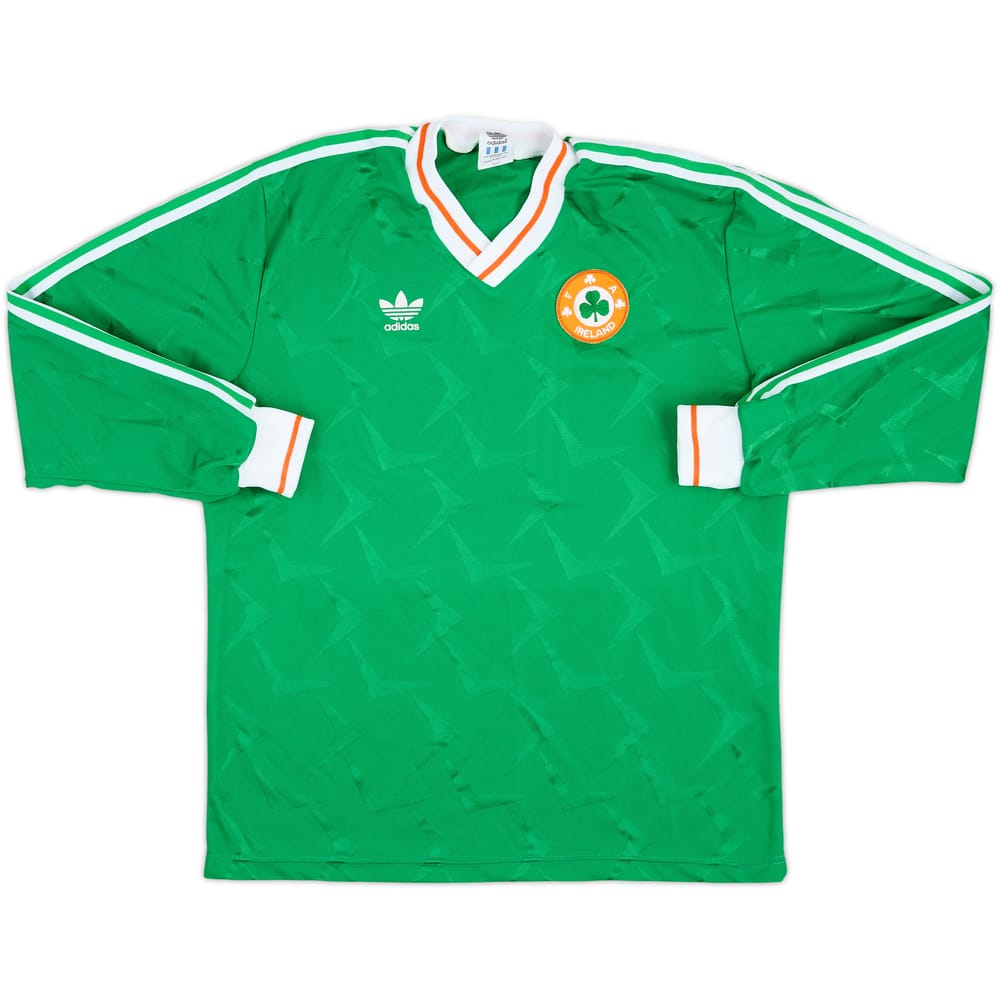 1990 Ireland Match Issue Home L/S Shirt #18