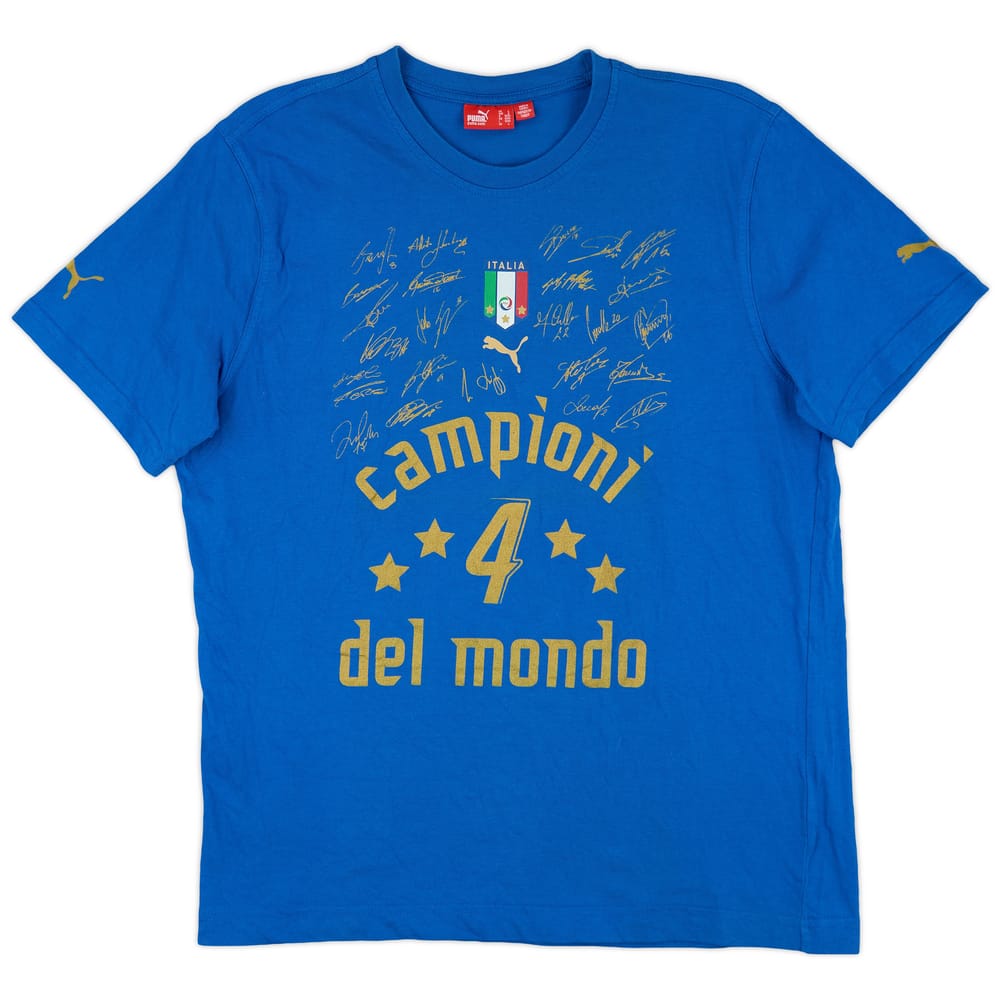 2006 Italy Puma 'Campioni del Mondo' "Signed" Graphic Tee - 8/10 - (L)