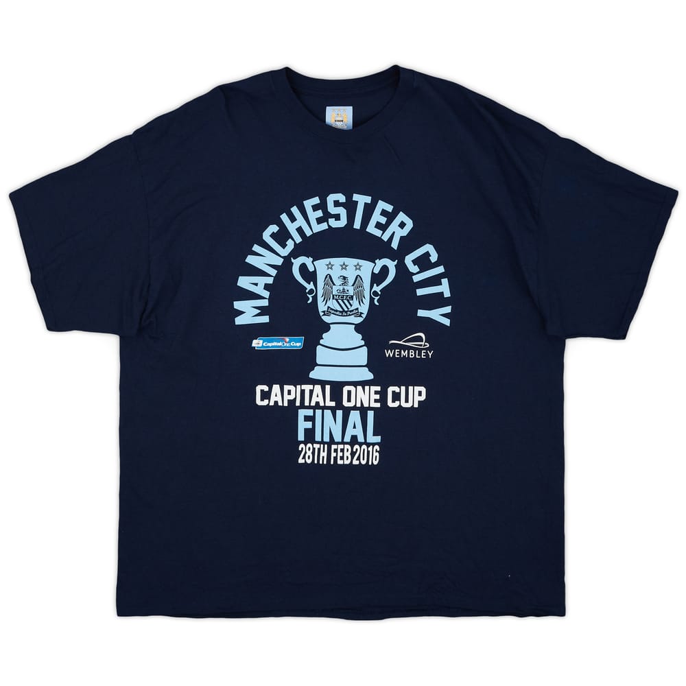 2016-17 Manchester City Capital One Cup Final Graphic Tee - 8/10 - (XXL)