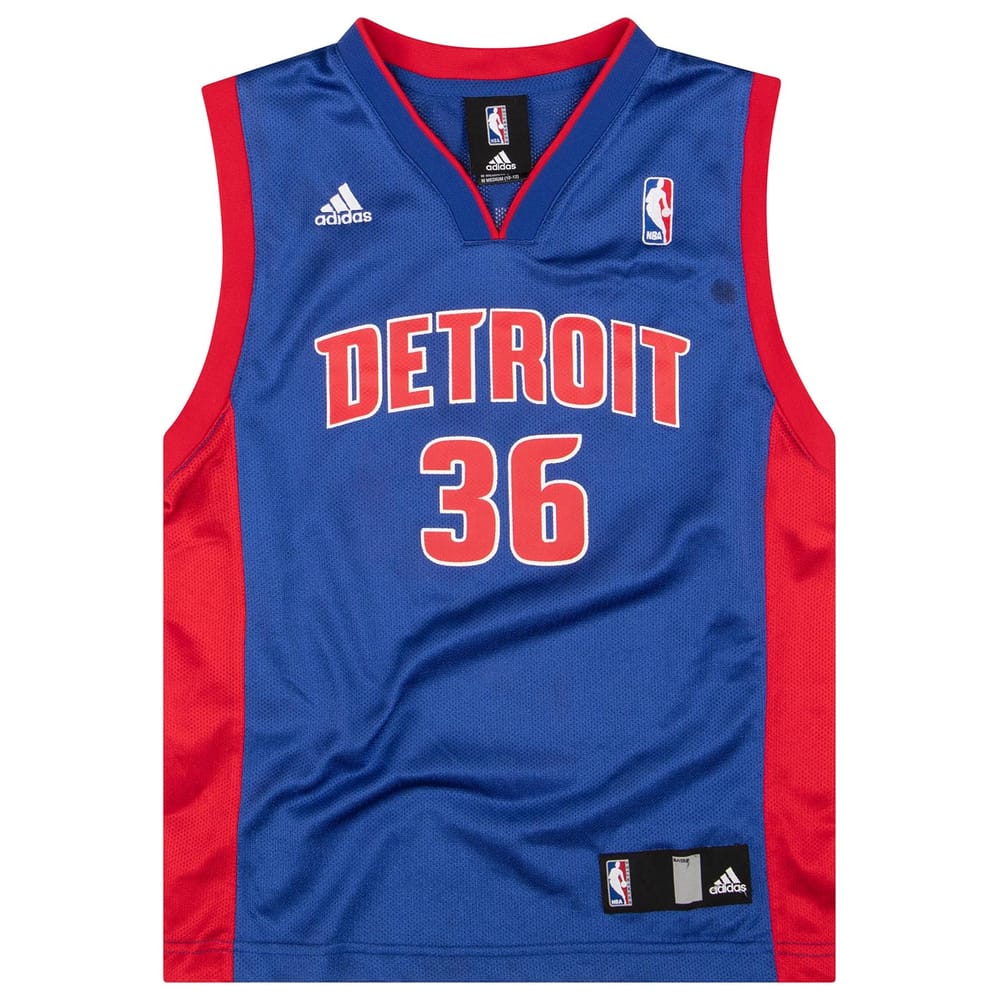 2006-08 Detroit Pistons Wallace #36 adidas Jersey (Away) Y