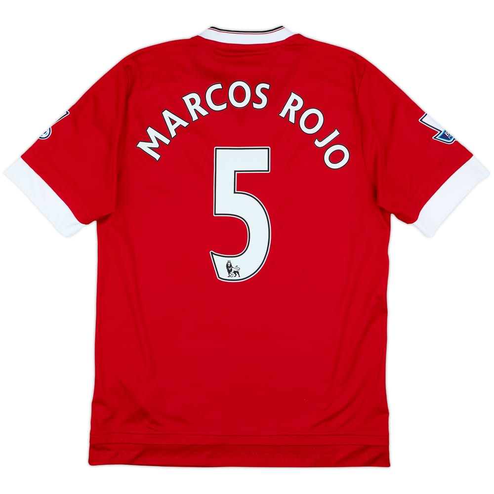 2015-16 Manchester United Home Shirt Marcos Rojo #5 - 8/10 - (M)