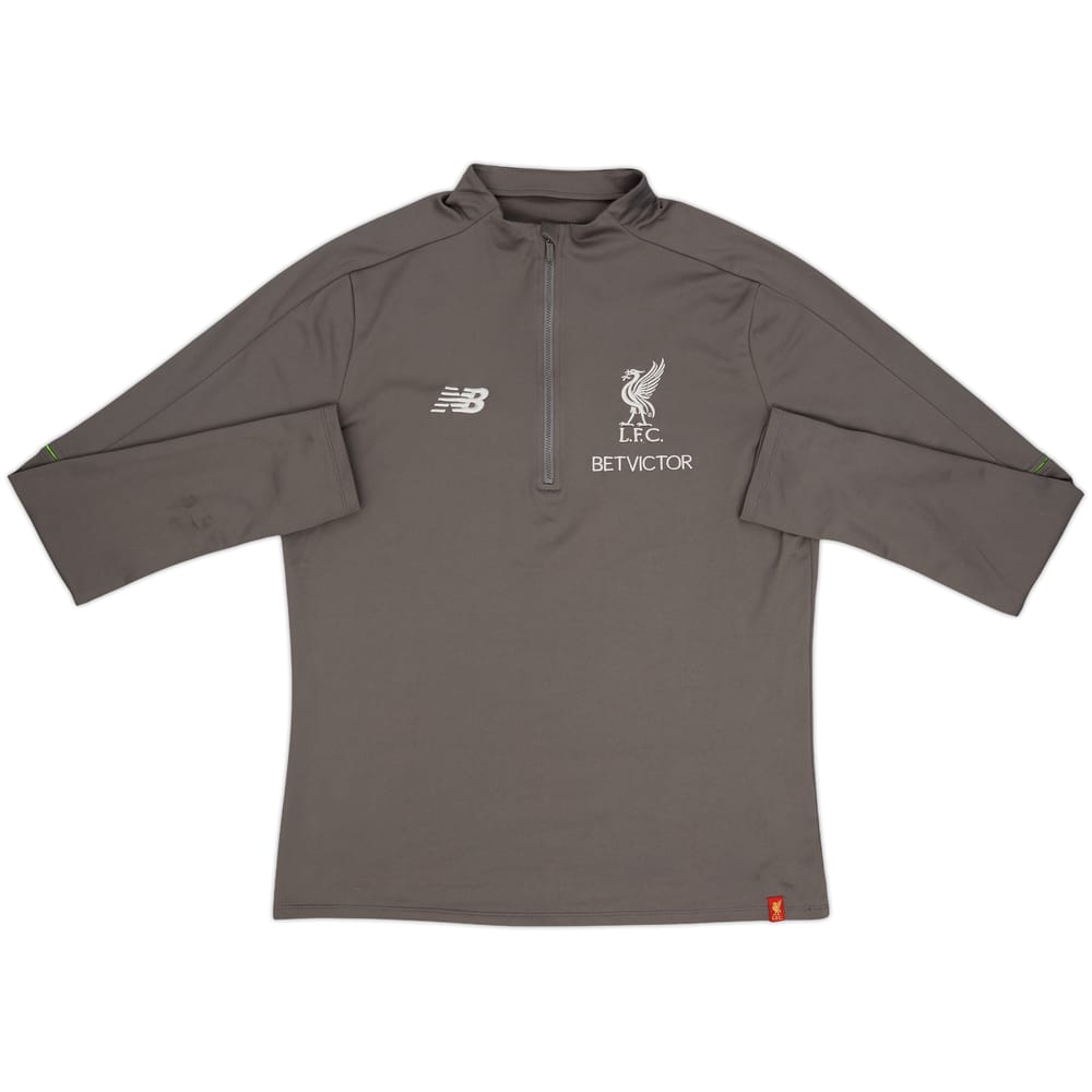 2017-18 Liverpool New Balance 1/4 Zip Training Top - 8/10 - (L)