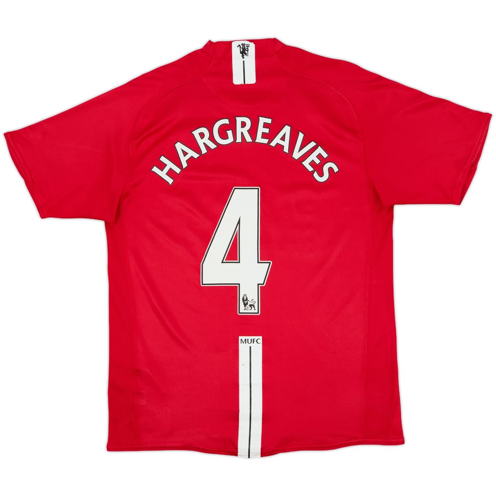 2007-09 Manchester United Home Shirt Hargreaves #4 - 6/10 - (M)