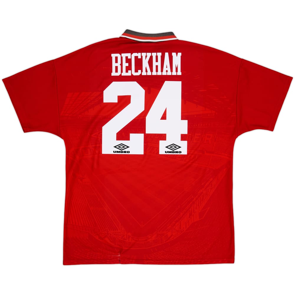 1994-96 Manchester United Home Shirt Beckham #24 - 7/10 - (XL)