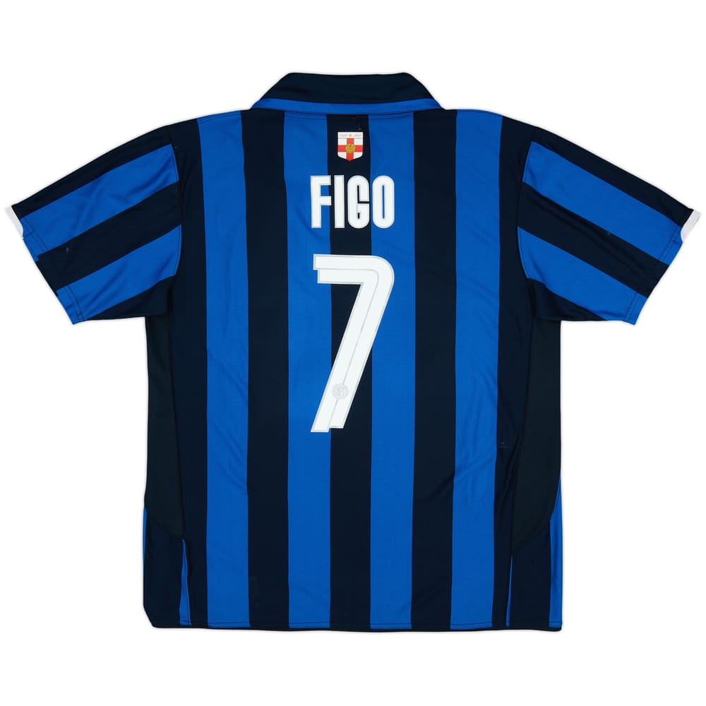 2007-08 Inter Milan Centenary Home Shirt Figo #7 - 6/10 - (XL)