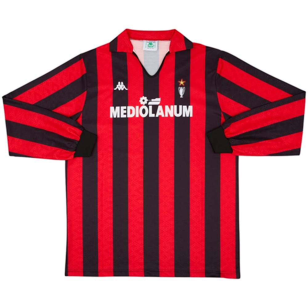 Camiseta de local del AC Milan 1989-90 L/S - 8/10 - (XL)