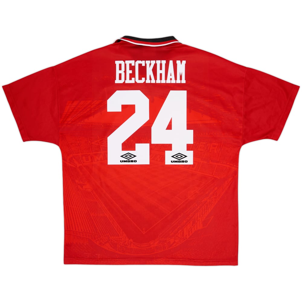 1994-96 Manchester United Home Shirt Beckham #24 - 8/10 - (XL)