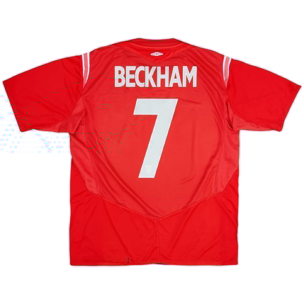 2004-06 England Away Shirt Beckham #7 - 4/10 - (XL)