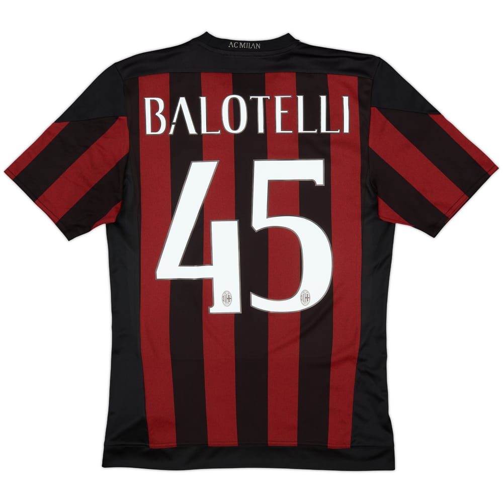 2015-16 AC Milan Home Shirt Balotelli #45 - 10/10 - (S)