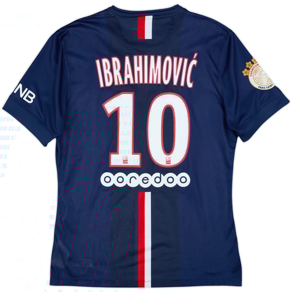 2015-16 Paris Saint-Germain Authentic Home Shirt Ibrahimovic #10 - 6/10 - (L)