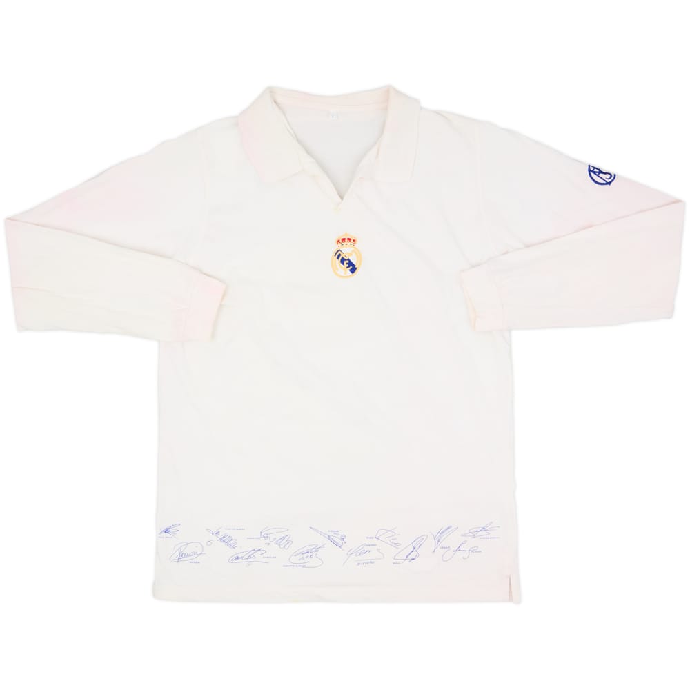 2002-03 Real Madrid 'Signed' Cotton L/S Shirt - 5/10 - (L)