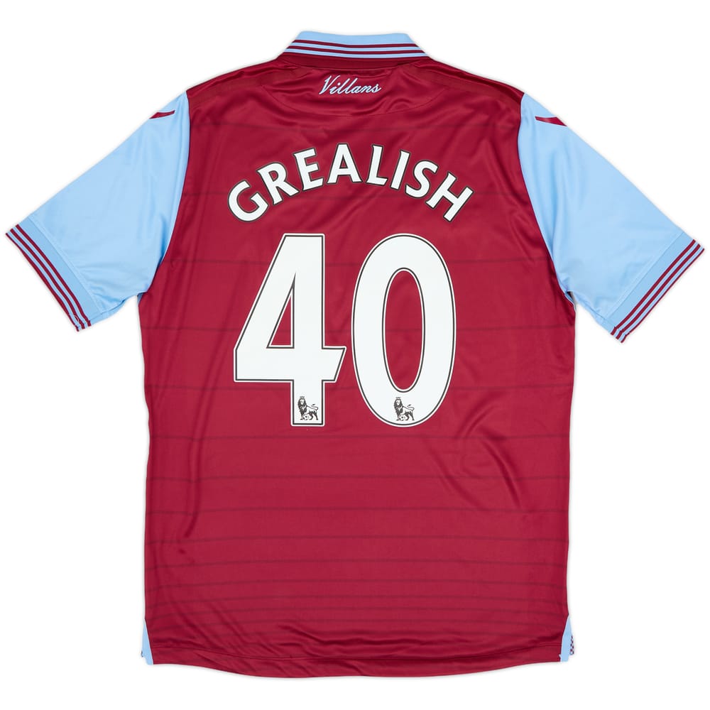 2015-16 Aston Villa Home Shirt Grealish #40 - 10/10 - (S)