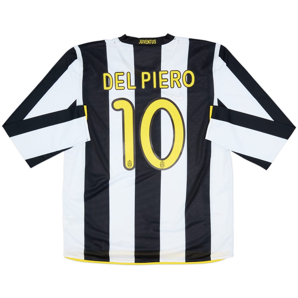 2008-09 Juventus Authentic Home L/S Shirt Del Piero #10 - 8/10 - (XL)