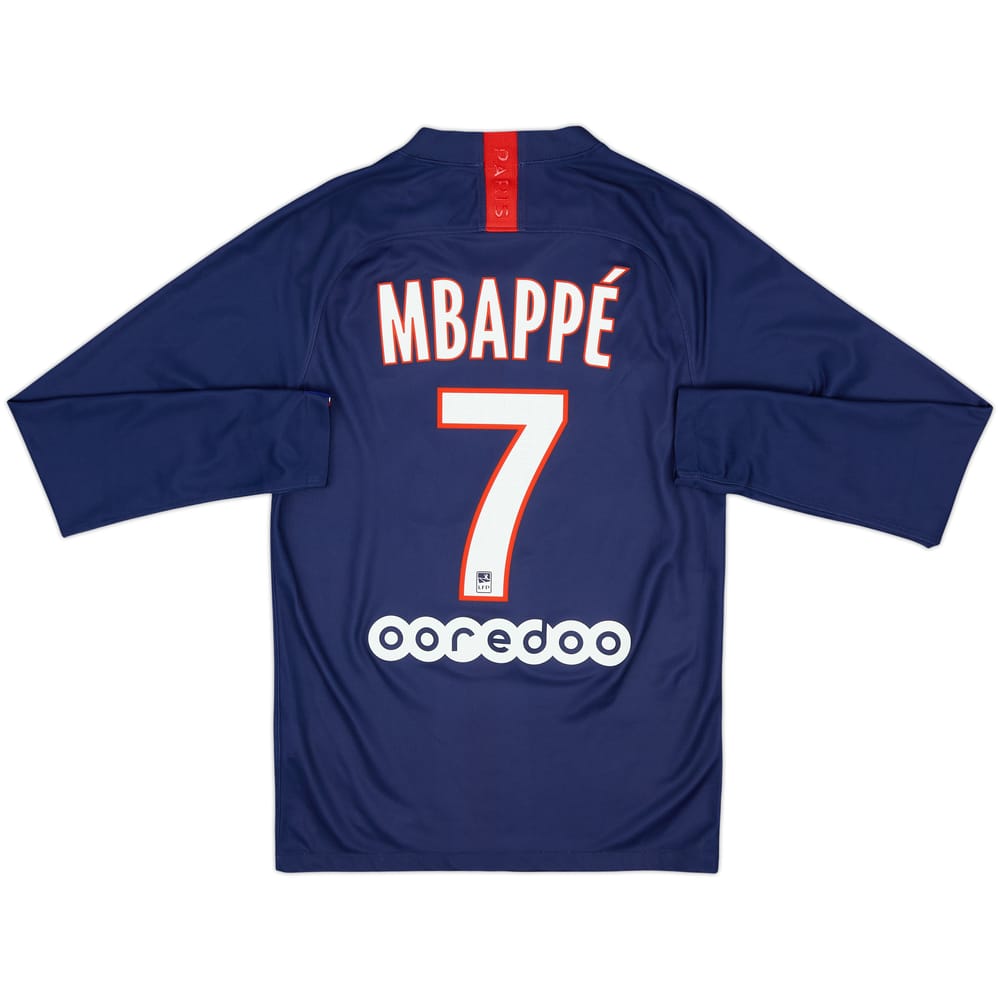 2019-20 Paris Saint-Germain Home L/S Shirt Mbappe #7 - 9/10 - (XS)
