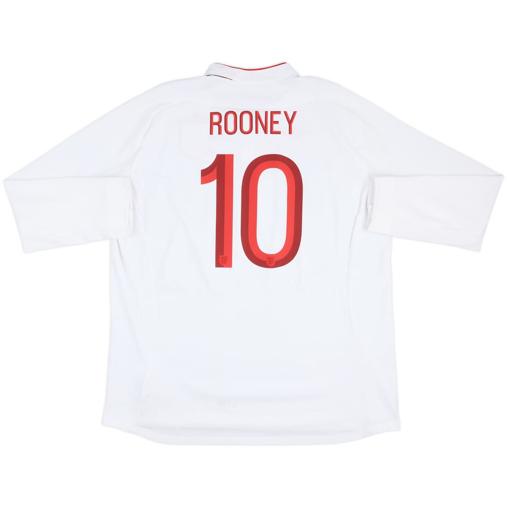 2012-13 England Home L/S Shirt Rooney #10 - 8/10 - (3XL)