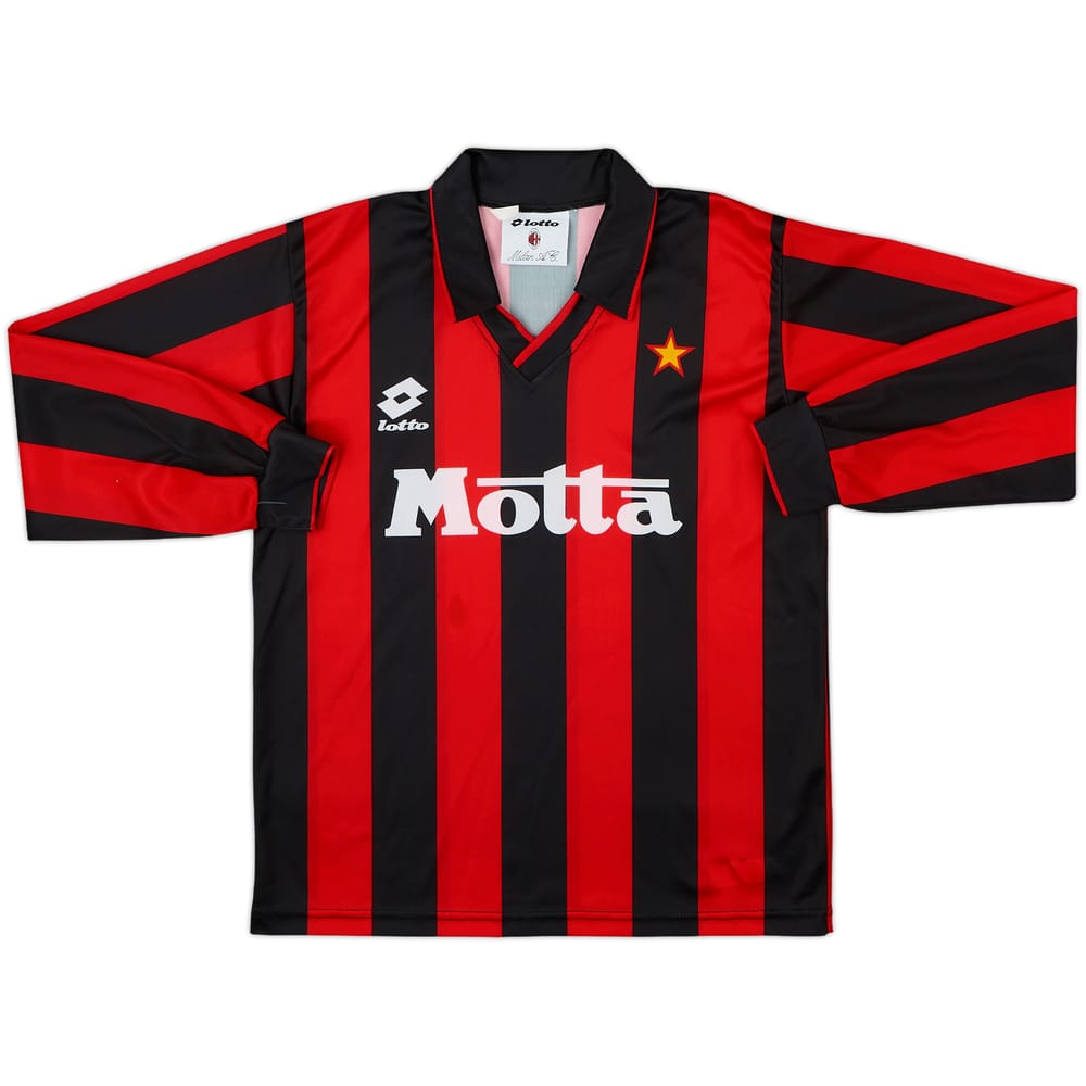 1993-94 AC Milan Home L/S Shirt - 8/10 - (XL.Boys)
