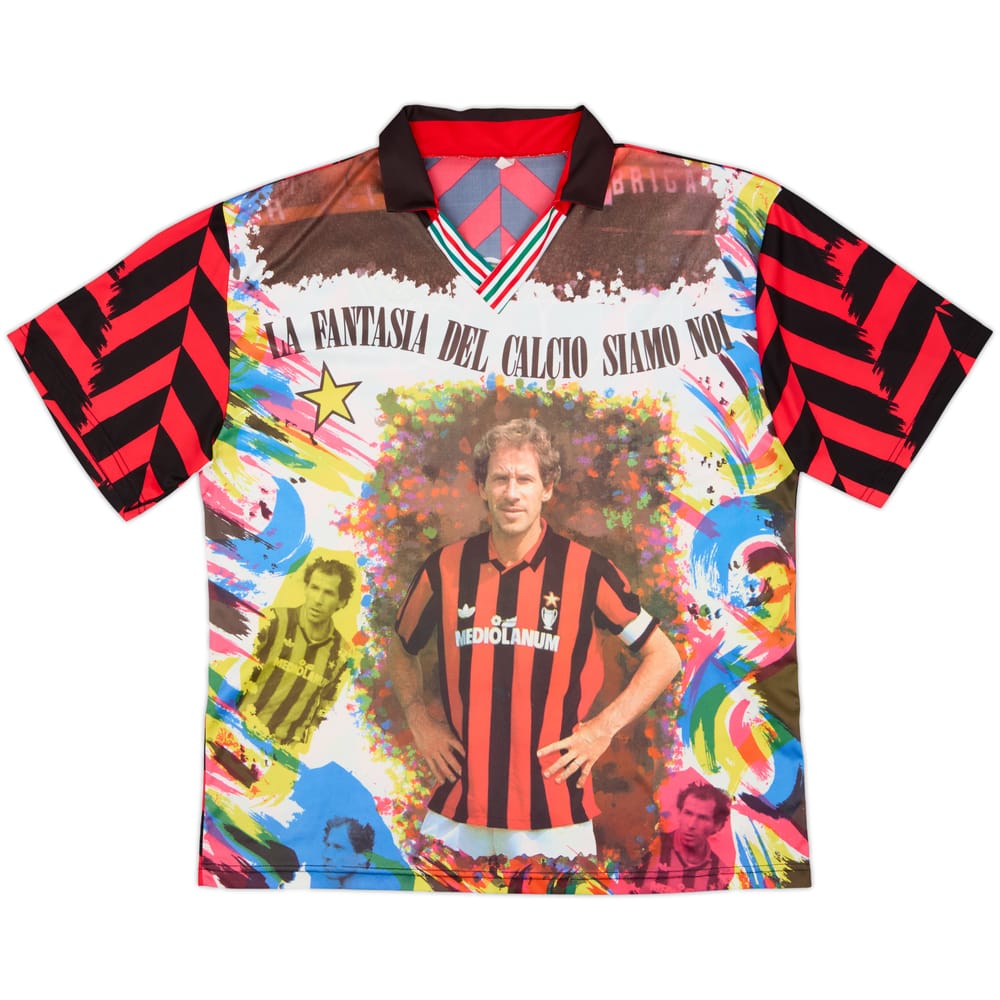 1990s AC Milan 'Il Massimo' Graphic Fan Shirt Baresi #6 - 9/10 - (L)