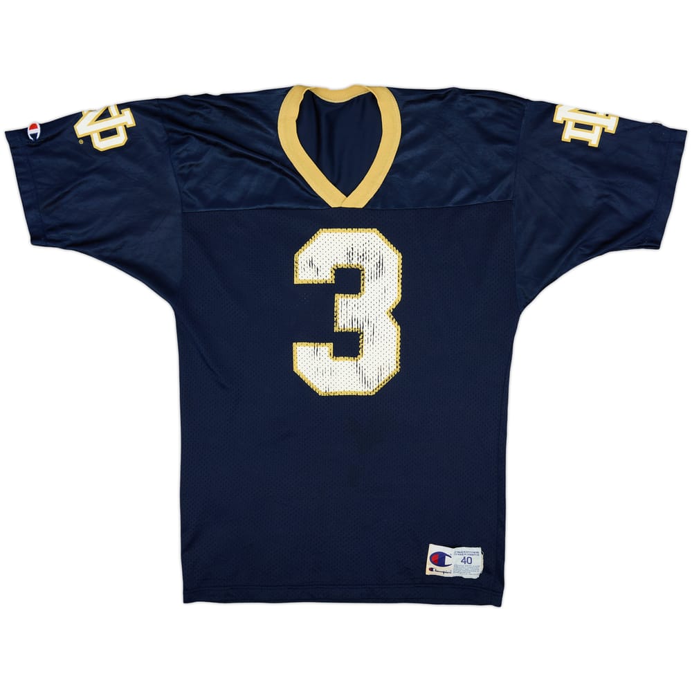 1995-97 Notre Dame Fighting Irish Powlus #3 Champion Home Jersey - 6/10 - (M)