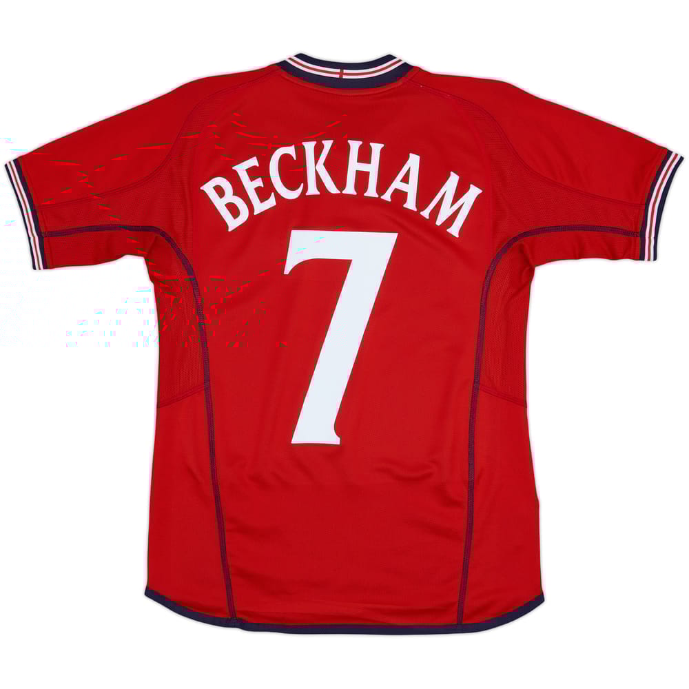 2002-04 England Away Shirt Beckham #7 - 8/10 - (XL.Boys)