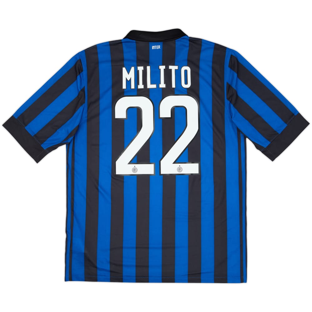 2011-12 Inter Milan Camiseta Local Milito #22 - 8/10 - (L)