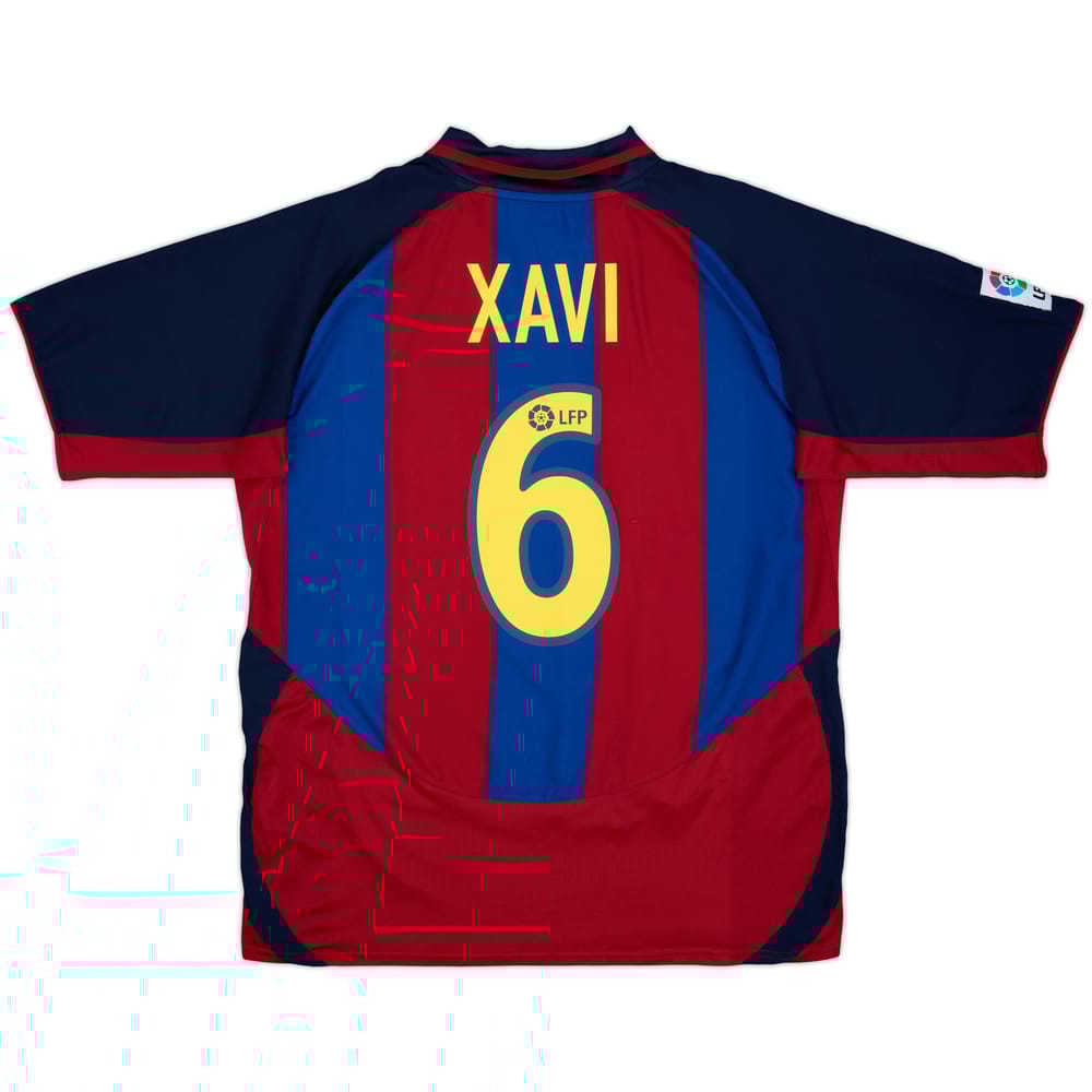 2003-04 Barcelona Home Shirt Xavi #6 - 9/10 - (L)