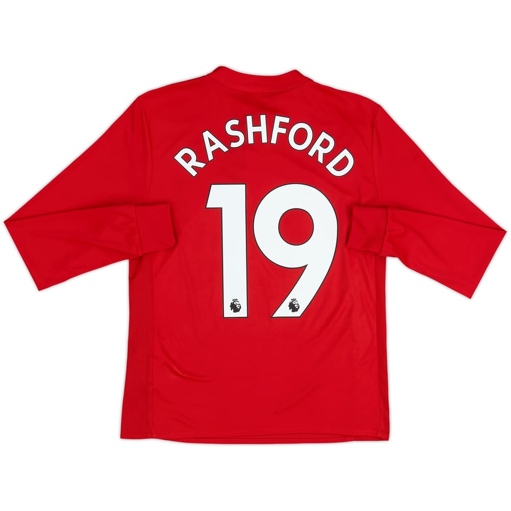 2017-18 Manchester United Home L/S Shirt Rashford #19 - 10/10 - (L.Boys)
