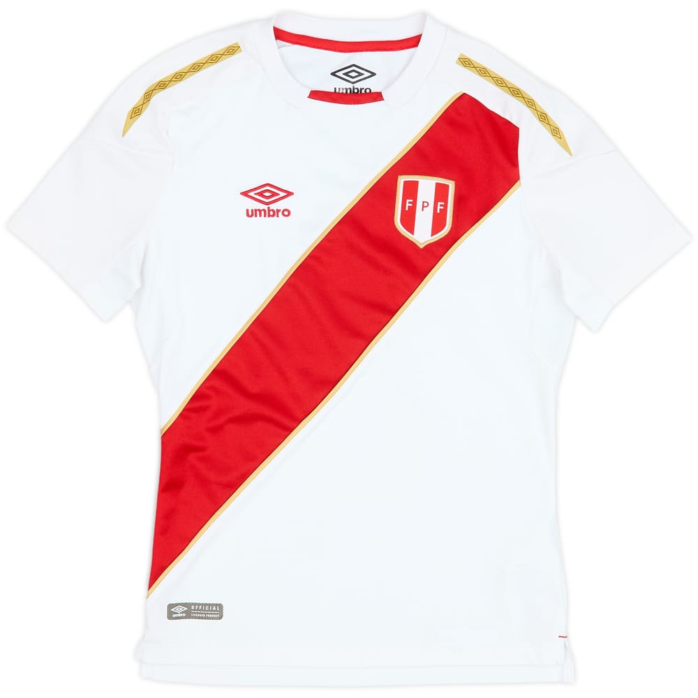 2018 Peru Home Shirt - 9/10 - (S.Boys)