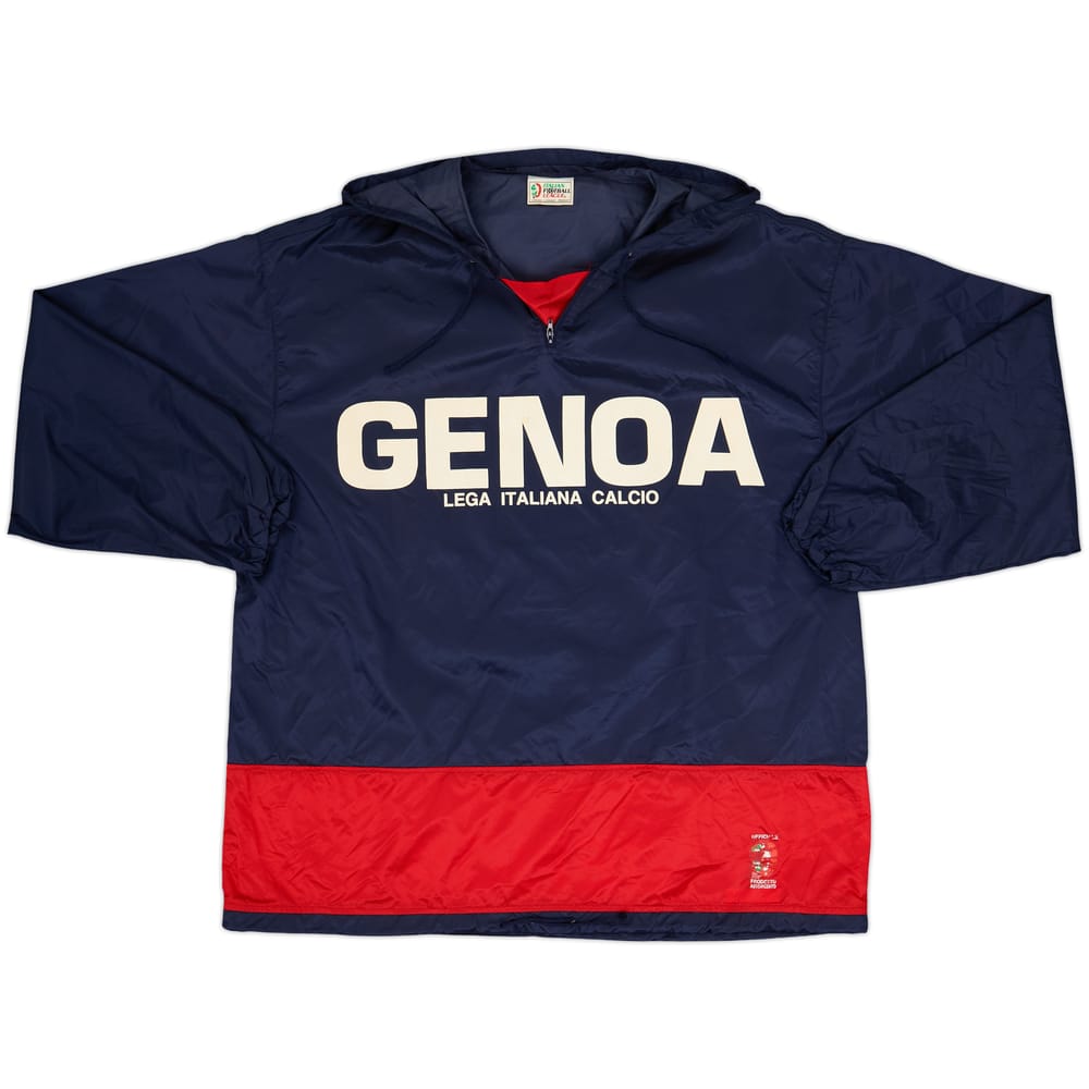 1993-94 Genoa 'Italian Football League' 1/4 Zip Hooded Drill Top - 7/10 - (L)