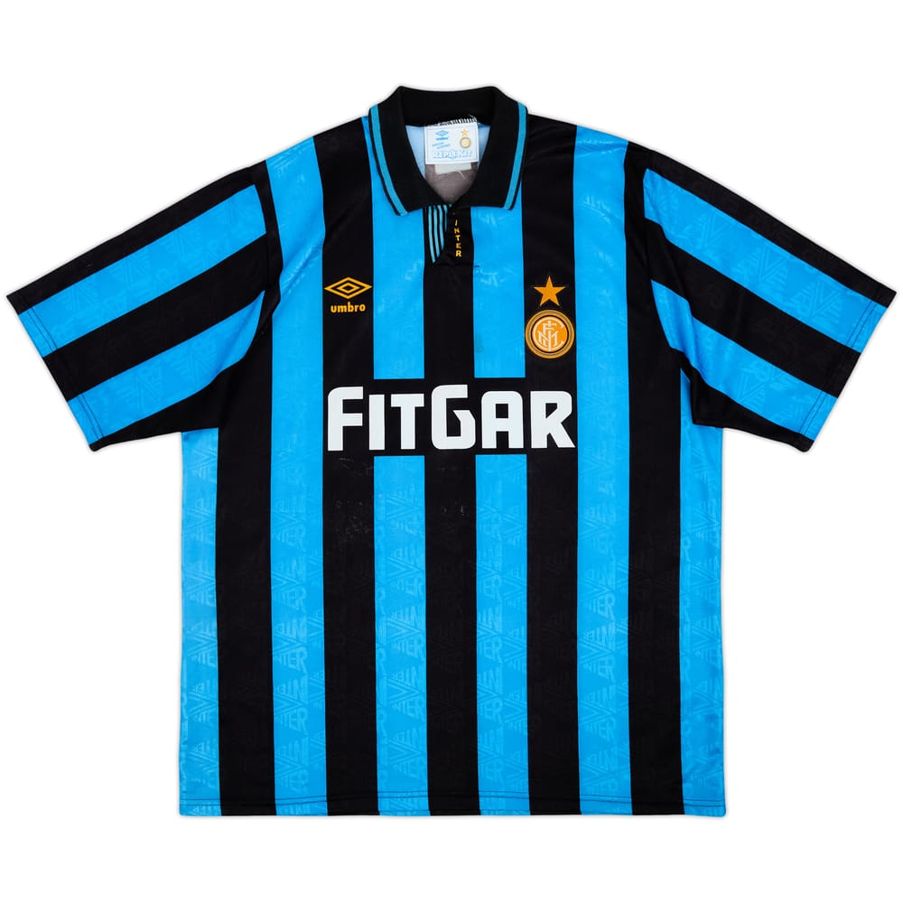 1991-92 Inter Milan Home Shirt - 8/10 - (XL)