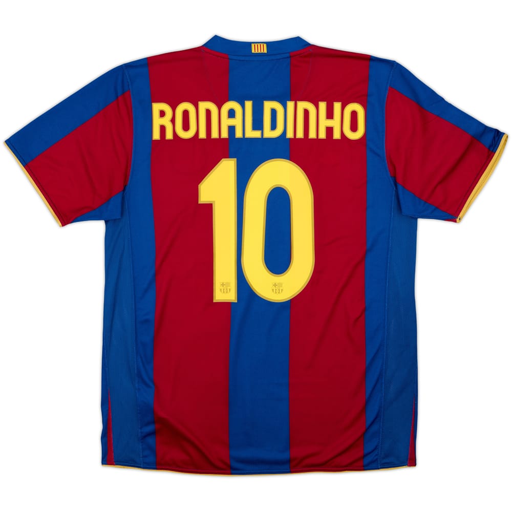 2007-08 Barcelona Home Shirt Ronaldinho #10 - 9/10 - (L)