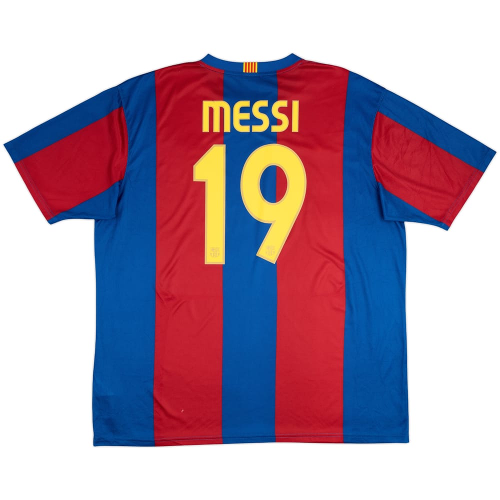 2007-08 Barcelona Basic Home Shirt Messi #19 - 5/10 - (XXL)