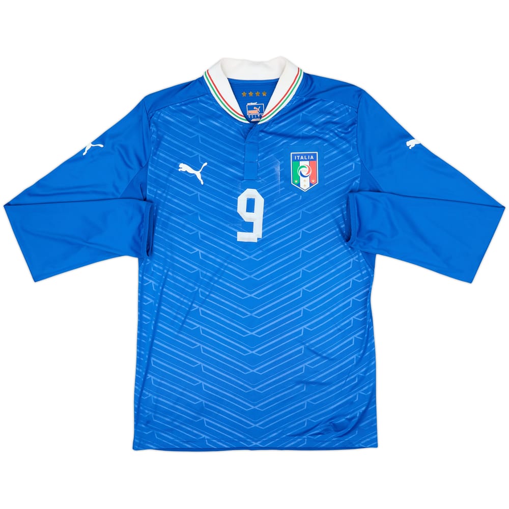 2012-13 Italy Player Issue Home L/S Shirt #9 - 5/10 - (L)