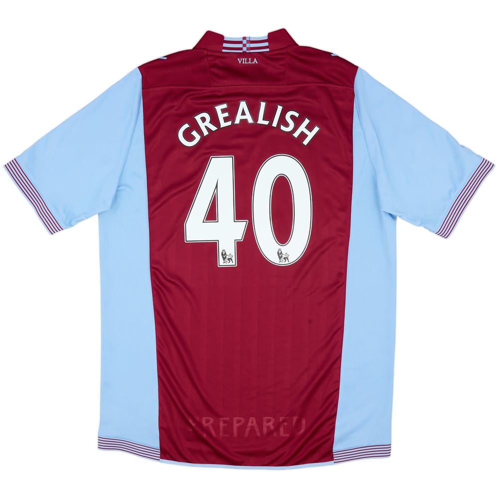 2013-14 Aston Villa Home Shirt Grealish #40 - 8/10 - (3XL)