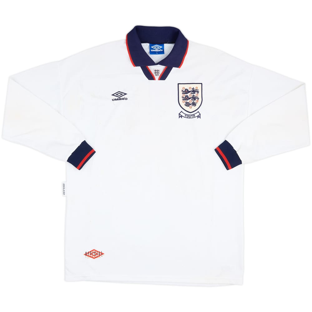 1993-94 England Youth Match Issue Home L/S Shirt #3